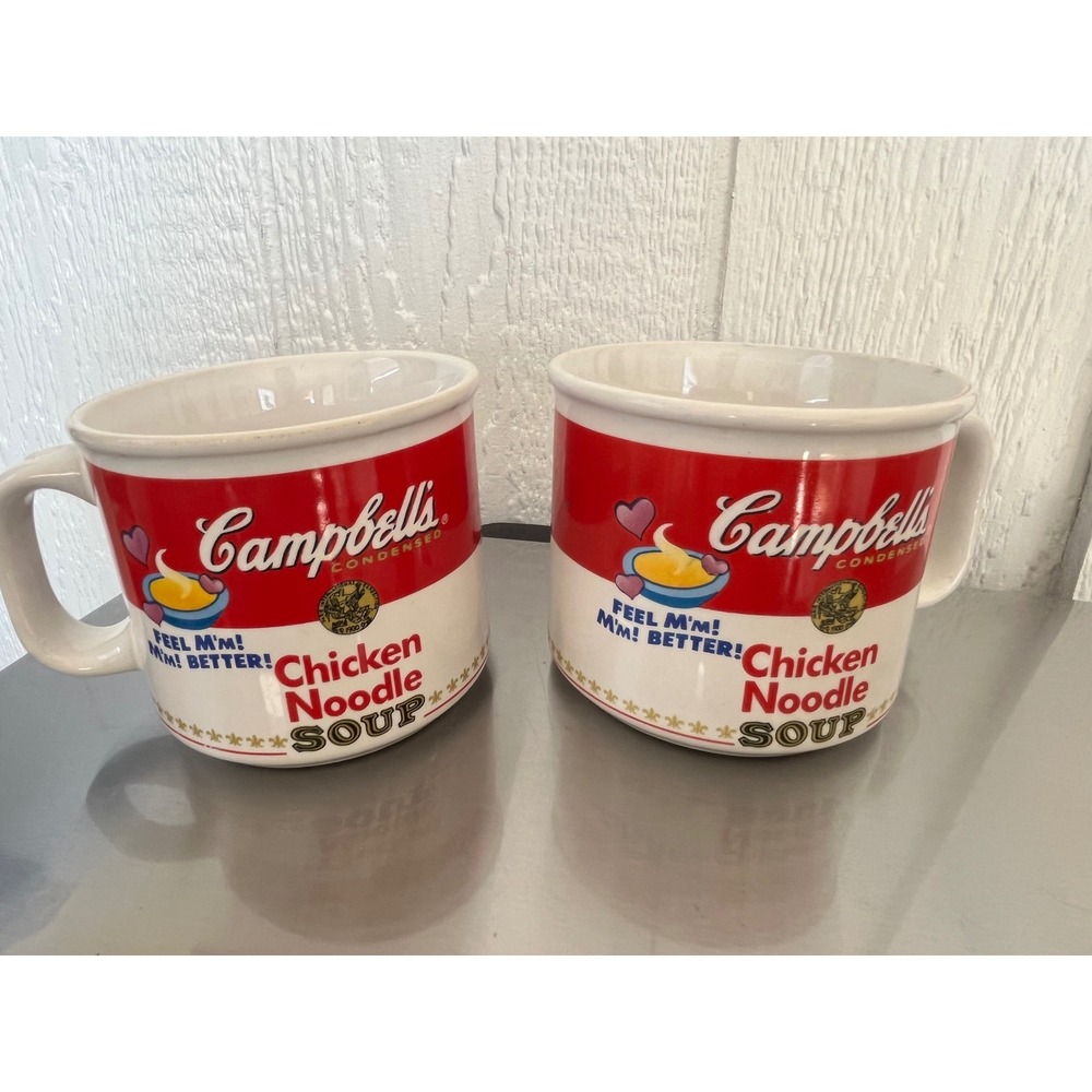Campbell's Soup Mugs Set of 2 1997 Chicken Noodle